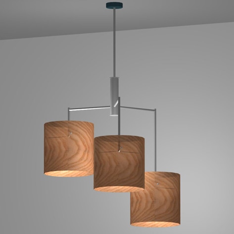 Wooden shade pendant by Trish Odenthal