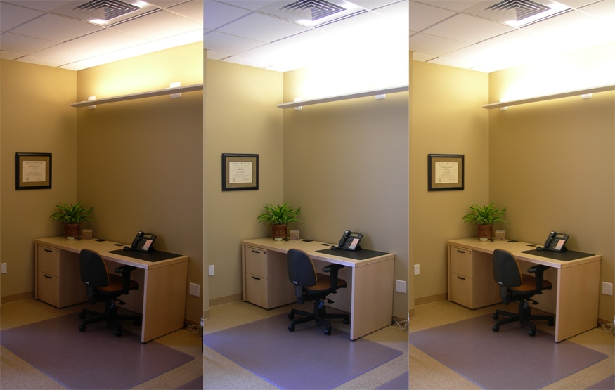 Hospice of Santa Barbara with variable lighting color and intensity inside each private office, Trish Odenthal Lighting Design
